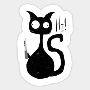 Scary Black Cat Sticker